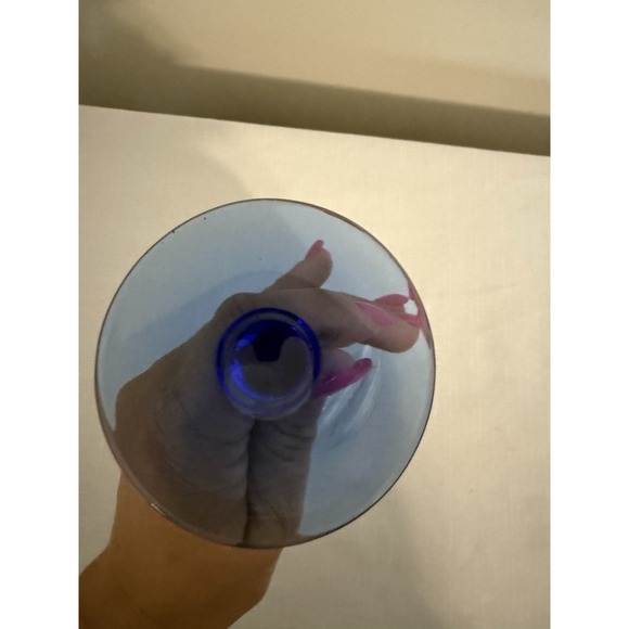 Lenox Crystal Cobalt Blue Stemmed Dual Swag Draped Gold Rim 10 OZ Wine Glass NEW - Picture 4 of 4